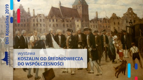 Na zdjęciu: Fragment obrazu przedstawiający odbudowywanie Koszalinia po Wielkim Pożarze.