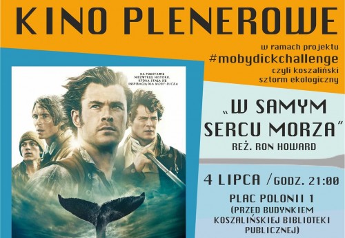 Grafika promująca projekcję filmu „W samym sercu morza” 