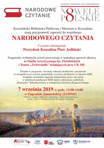 Plakat promujący Narodowe Czytanie 2019