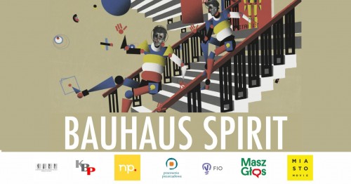 Grafika promująca  projekcję filmu „Duch Bauhausu”